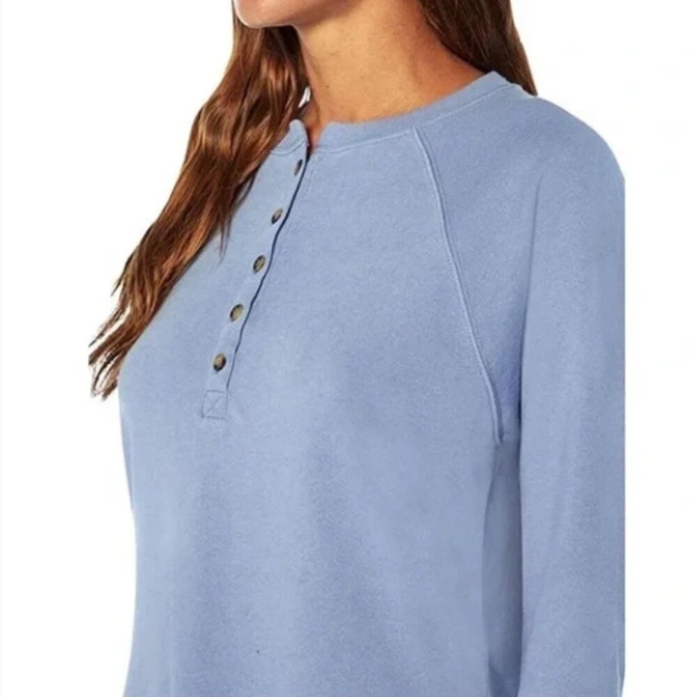 GAP Henley Sweatshirt in Blue